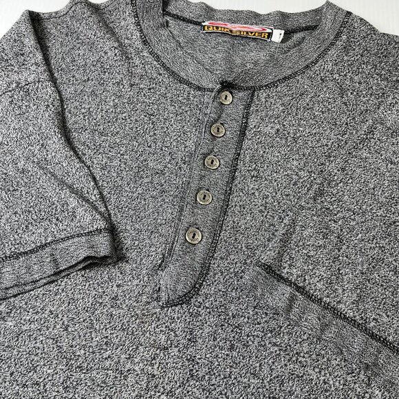 Vintage Quiksilver Henley Surf 1/2 Button Shirt L - Picture 3 of 6